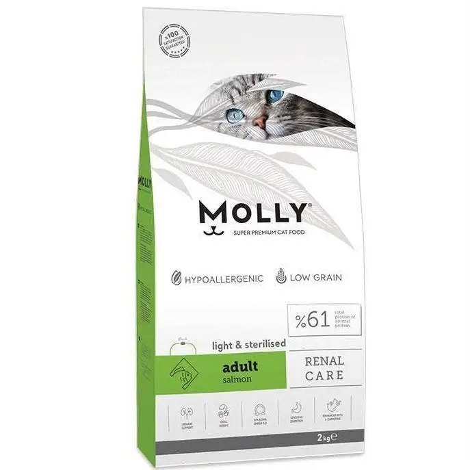 Molly Renalcare Light & Sterilised Cat Food with Salmon, 15kg