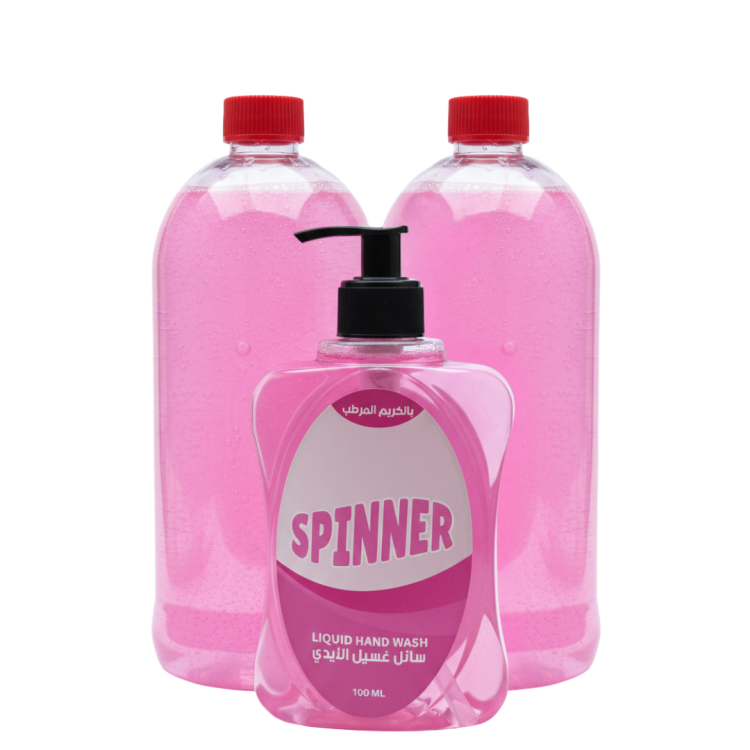 سبينر سائل غسيل الايدي 500مل ضاغط + 1لتر 2علبة