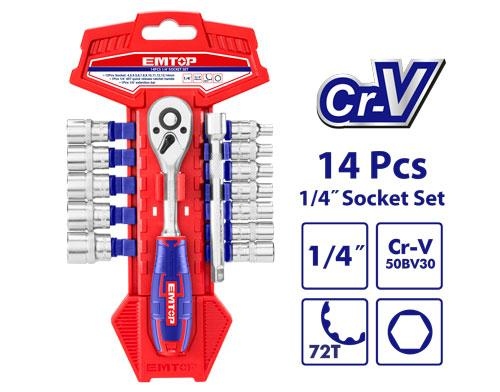 طقم بكس طقطيقه  (""1/4) 14 قطعه      ESKT14141 