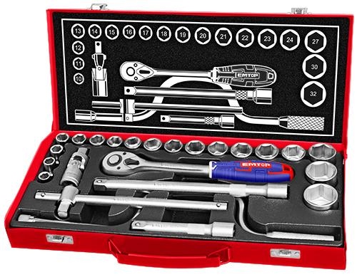 طقم بكس ("1/2) 24 قطعه في صندوق حديد    ESKT12243 