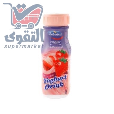 بلدنا شراب اللبن بالفراولة 250مل