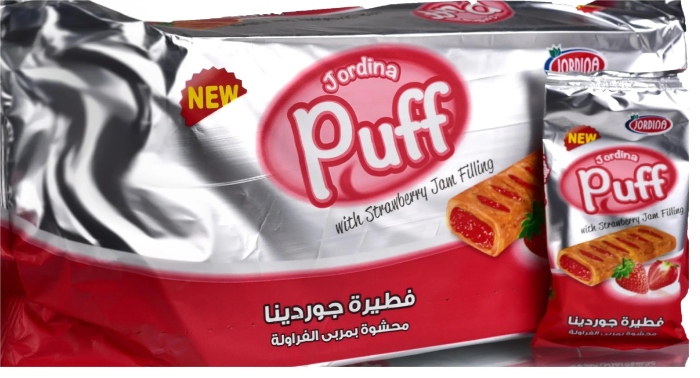 بف جوردينا بكريمة الفراولة 30 غم *12 حبة