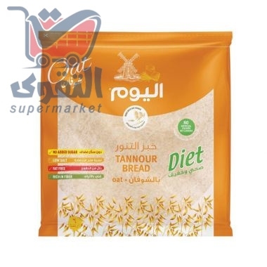 اليوم خبز تنور بالشوفان 6ارغفة 360غم