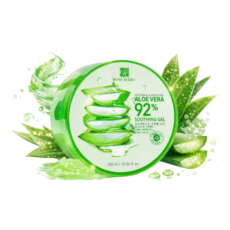  جل الصبار من روز بيري يسعاد على تحسين البشرة الباهتة والمتعبة ويقلل من التجاعيد بحجم 300 مل 