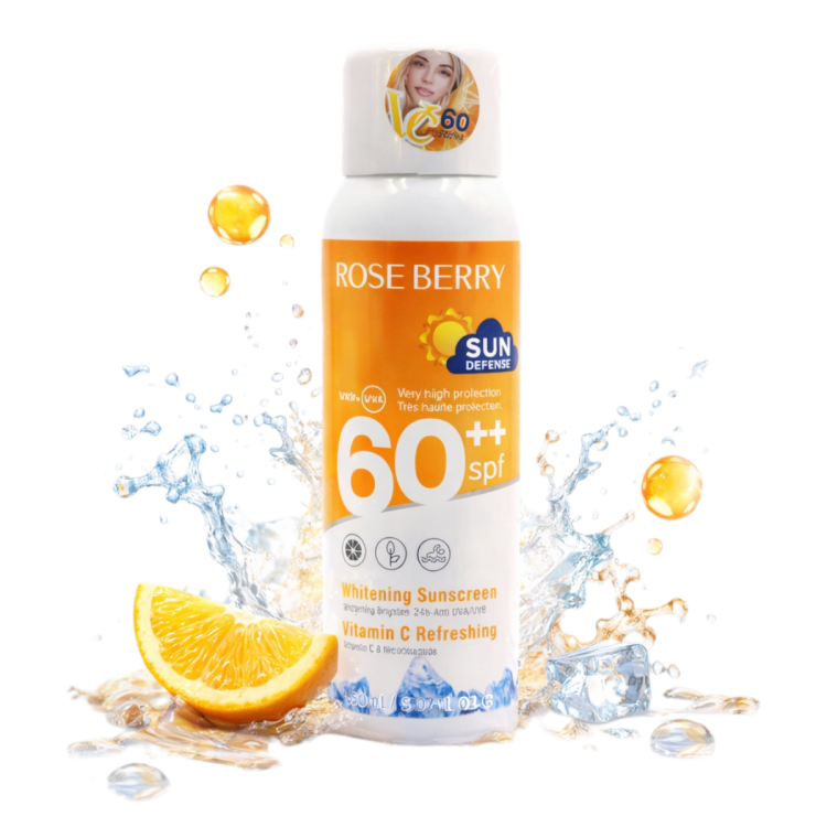 بخاخ تبييض مع واقي شمس بخلاصة فيتامين سي من روز بيري بحجم 150 مل