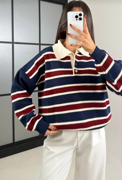 بلوزة مخطط قبه