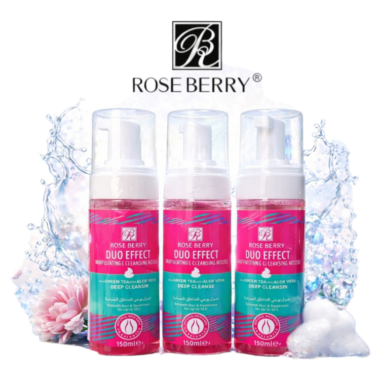 غسول المناطق الحساسة من الروز بيري يعطي تنظيف عميق  دون تسبب بالتهيج والجفاف بحجم 150 مل