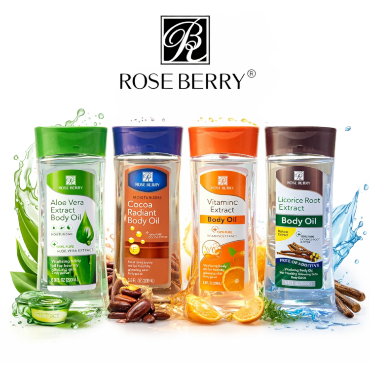 زيت الجسم والمساج بالفيتامينات من الروز بيري بحجم 200 مل