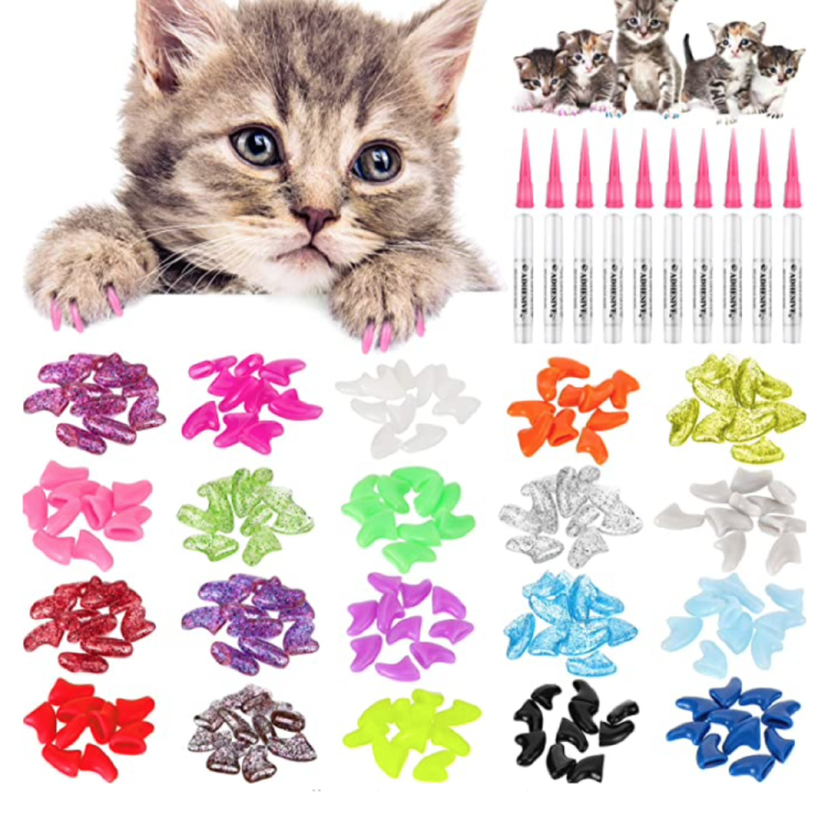 أظافر سيلكون تركيب للقطط 