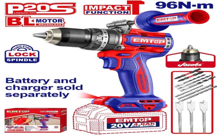 درل شحن 13 ملم شاكوش مع يد 20 V 96N بدون بطاريه جديدECIDL209685   Brushless Motor