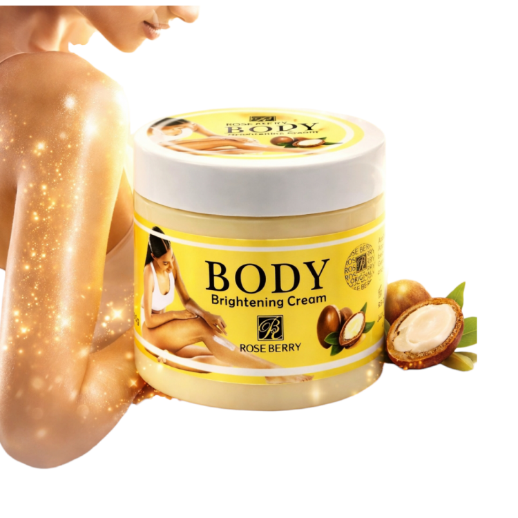 كريم الجسم بخلاصة زبدة الشيا لترطيب ونفتيح البشرة من الروز بيري بحجم 360 غم 