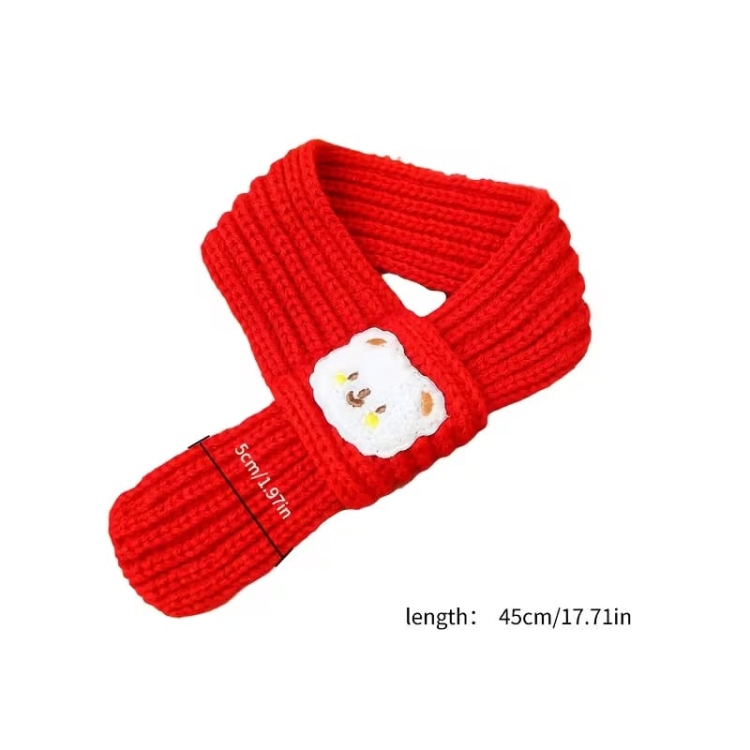 وشاح دافئ من الصوف للقطط باللون الاحمر 