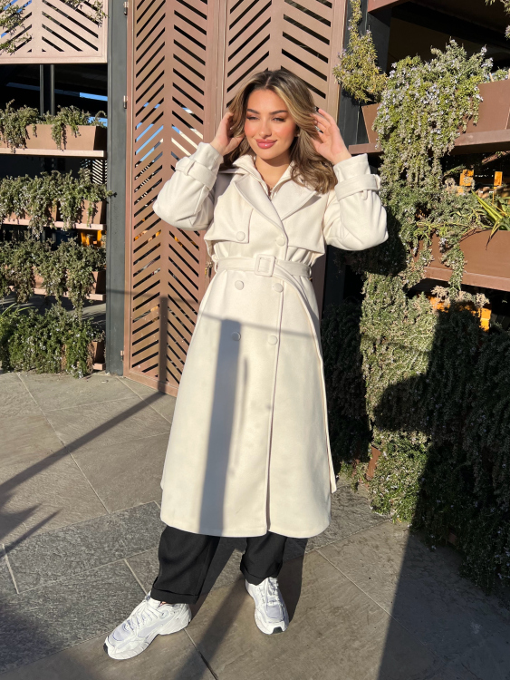 Long Winter Coat With Belt 