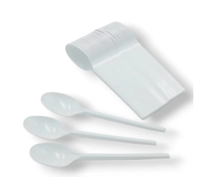 معالق بلاستك ابيض وسط 25 حبه 