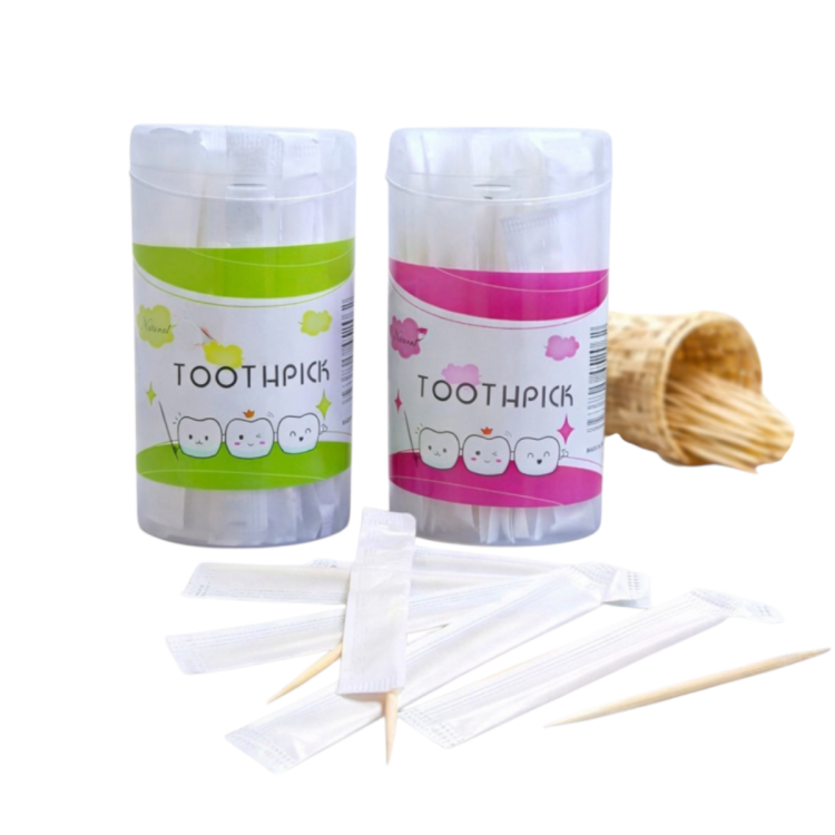 نكاشات اسنان خشبية مغلفة عدد 75 عود 