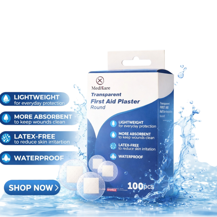 لصقات جروح دائرية شفافة عدد 100 قطعة