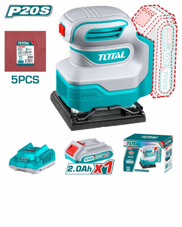 Total TSHSLI20141  حفافة شحن 20 فولت مع بطارية وشاحن