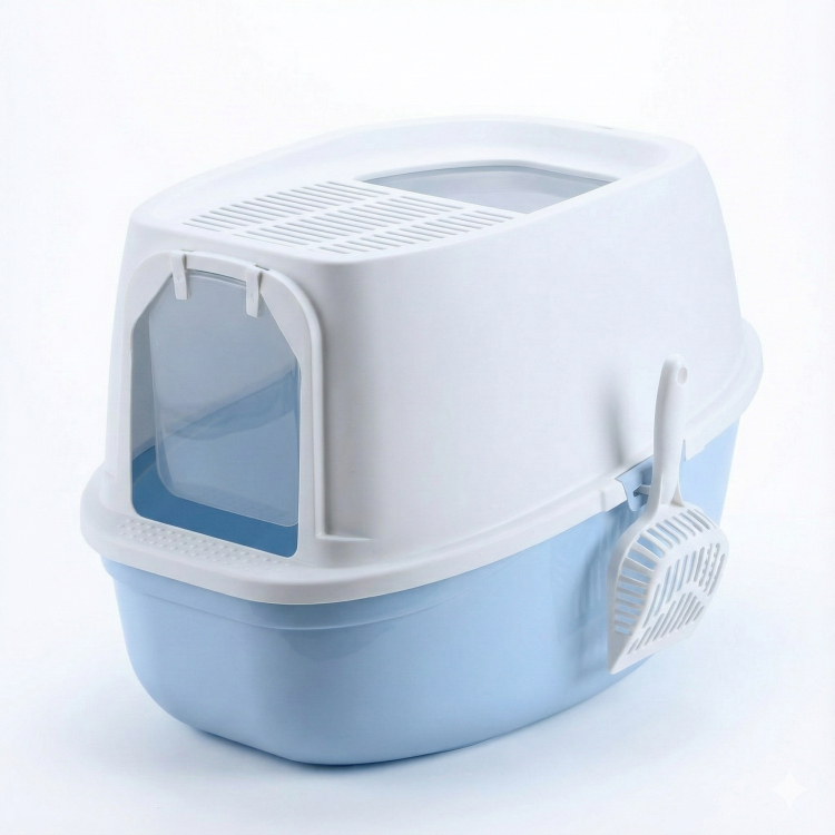 Glee Closed xl Cat Toilet in Blue Color M40.7xW41.5xH61cm