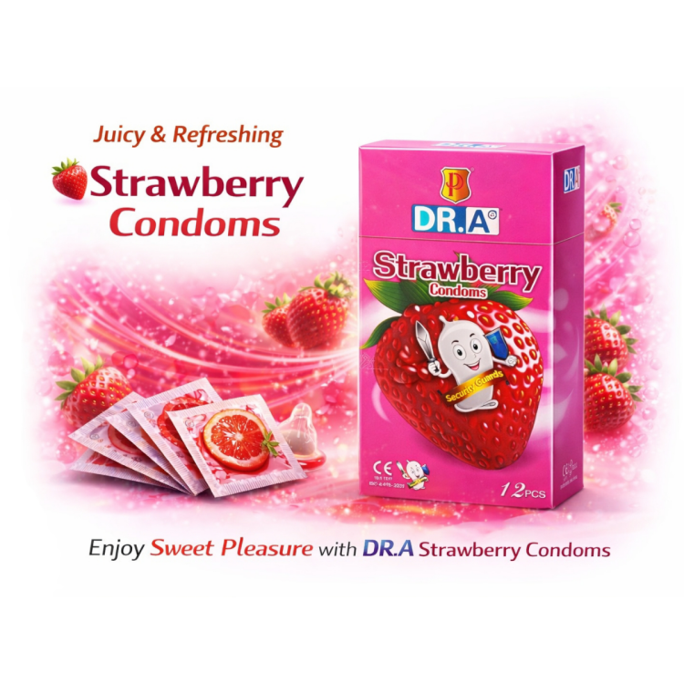 الواقي الذكري من باري بنكهة الفراولة عدد 12 حبة