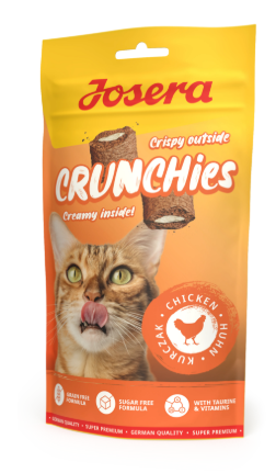 وجبة خفيفة مقرمشة للقطط محشوة بالدجاج وكريمة