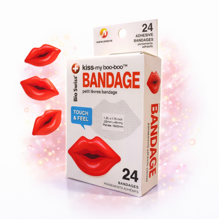 لزقات جروح اطفال رسومات بشكل بوسة  24 حبة