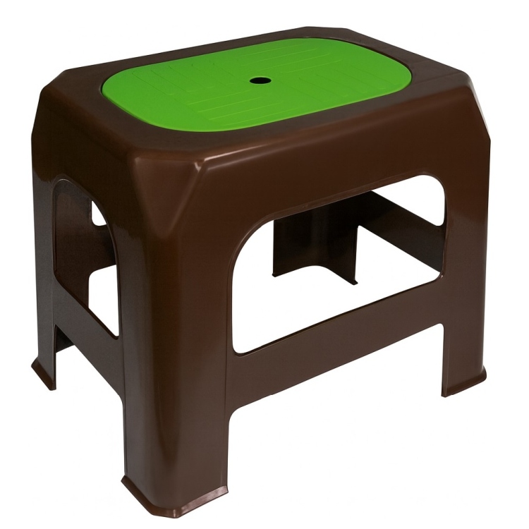 كرسي حمام بلاستيك بني غامق