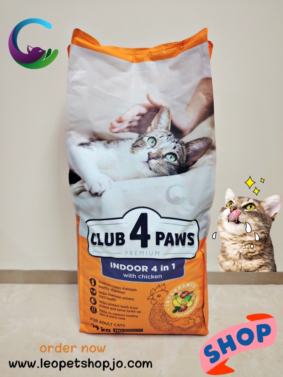 دراي فود club 4 paws indoor 4in1