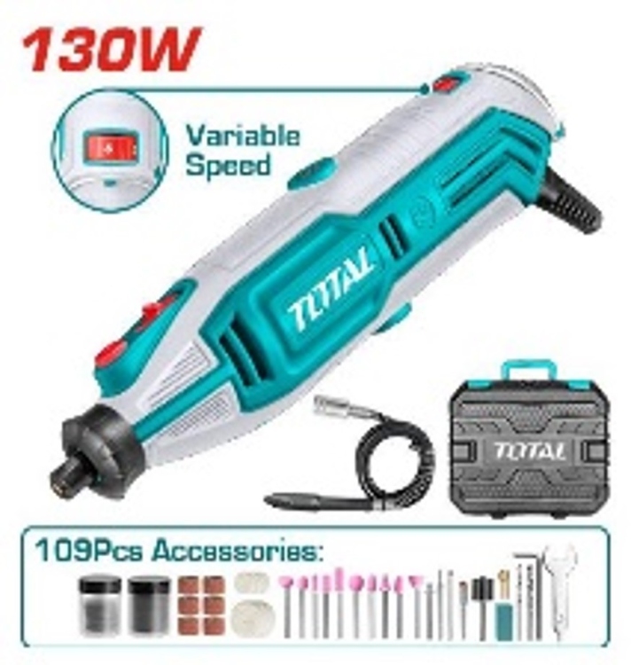 Total TG513326 Mini grinder درمل 130 واط مع اكسسوارات 109 قطعة