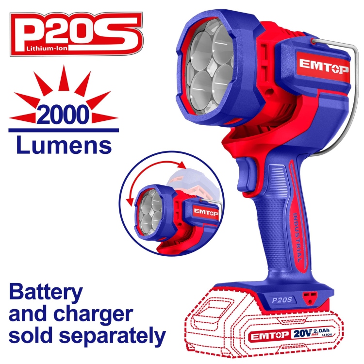 لوكس شحن متحرك بدون بطاريه 20V  بقوه 2000    ELWLI2088